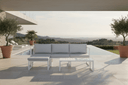 Garten Loungeset Alicia – mit hellgrauen Kissen & Couchtisch