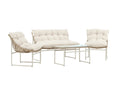 Garten Loungeset Alisa – 4-teilig mit Glastisch & beigen Sitzkissen
