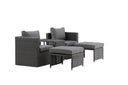 Garten Loungeset Dakar - aus schwarzem Kunstfaser-Rattan