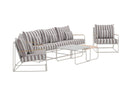 Garten Loungeset Karo – 5-teiliges Set mit beige-gestreiften Kissen
