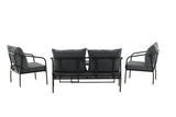 Garten Loungeset Living - aus schwarzem Stahlgestell
