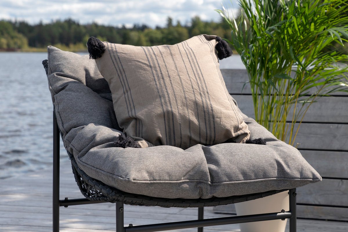 Garten Loungeset Marvella – 4-teiliges Outdoor-Sofa-Set in Schwarz mit Polstern