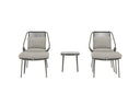 Garten Loungeset Mavero – 5 teiliges Set mit Stühlen und Hockern aus Stahl