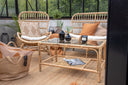Garten Loungeset Raisa – mit Glasplatte & weißen Kissen