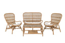 Garten Loungeset Raisa – mit Glasplatte & weißen Kissen
