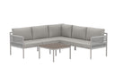 Garten Loungeset Rimini – wetterfest in Beige mit Aluminiumgestell