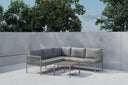 Garten Loungeset Rimini – wetterfest in Beige mit Aluminiumgestell