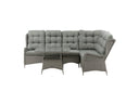 Garten Loungeset Samui – aus Aluminium & Polyrattan mit Glas-Couchtisch