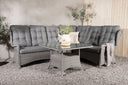 Garten Loungeset Samui – aus Aluminium & Polyrattan mit Glas-Couchtisch