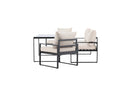 Garten Loungeset Sovana – 3-teilig in Schwarz/Weiß & Beige