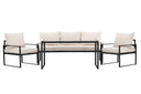 Garten Loungeset Sovana – 3-teilig in Schwarz/Weiß & Beige