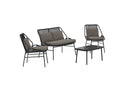 Garten Loungeset Talora – 4 teiliges Set mit Stühlen aus Stahl