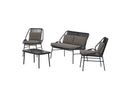 Garten Loungeset Talora – 4 teiliges Set mit Stühlen aus Stahl
