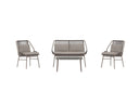 Garten Loungeset Talora – 4 teiliges Set mit Stühlen aus Stahl