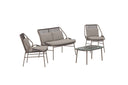 Garten Loungeset Talora – 4 teiliges Set mit Stühlen aus Stahl