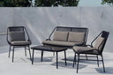 Garten Loungeset Talora – 4 teiliges Set mit Stühlen aus Stahl