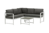Garten Loungeset Tamara – in Grau mit Glasplatte für Terrasse & Balkon