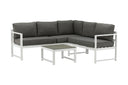Garten Loungeset Tamara – in Grau mit Glasplatte für Terrasse & Balkon