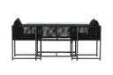 Garten Loungeset Velenzo – 3-teiliges Set mit 2 Stühlen in Schwarz