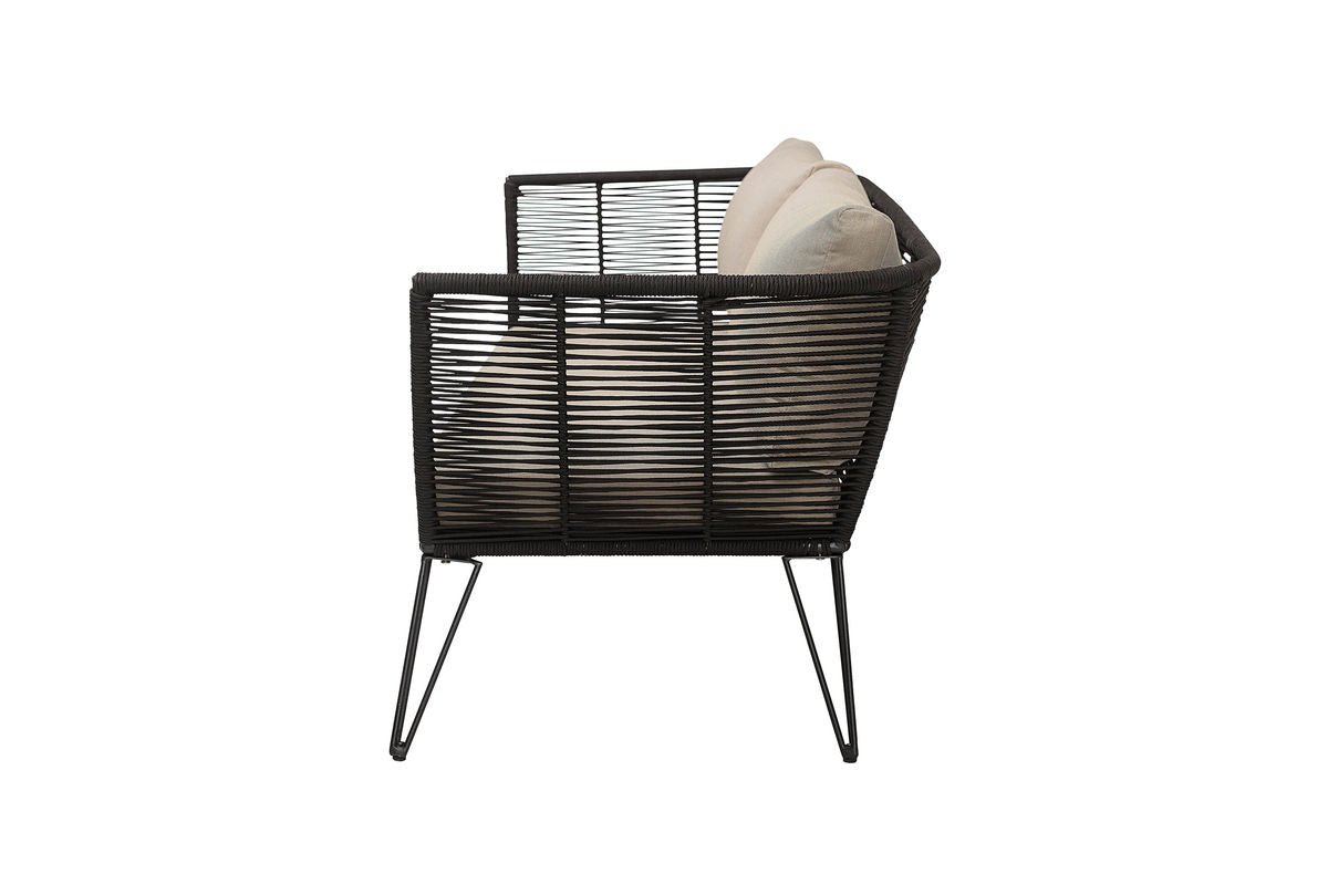 Garten Outdoor-Sofa Hugh – Metall mit handgeflochtener Kordel