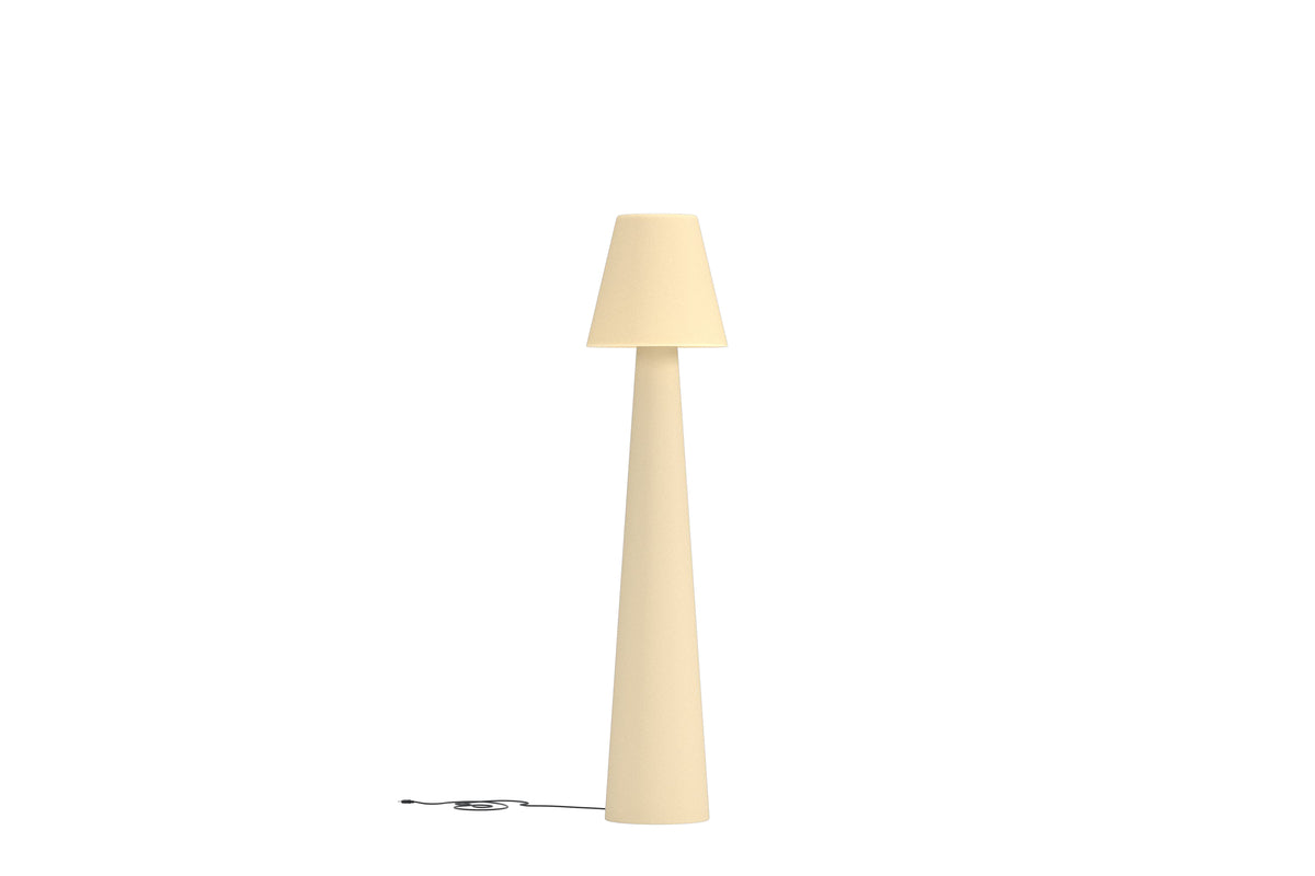 Garten Stehlampe „Kavira“ – hohes, konisches Design in Beige