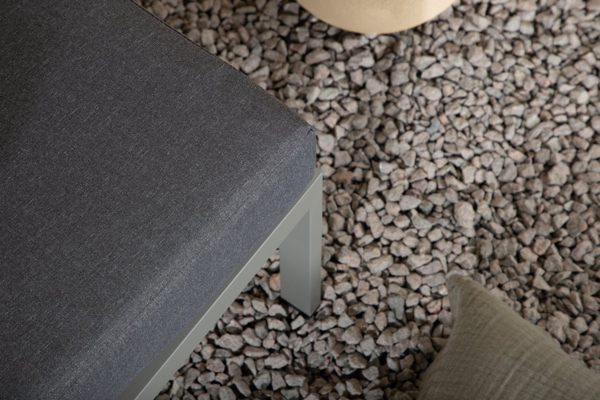 Gartenbank Eckmodul Borelio - Aus Aluminium in den Farben Khaki und Beige