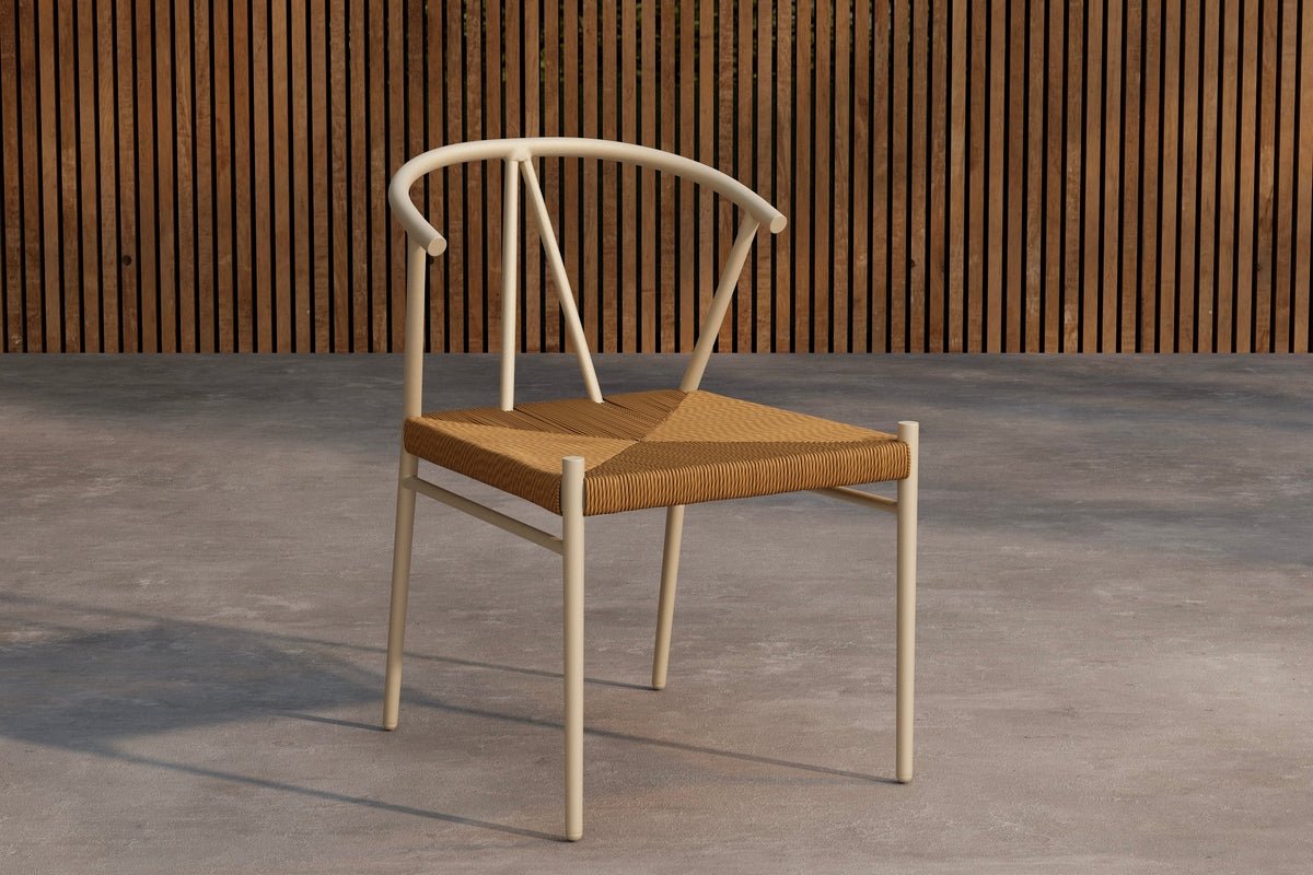 Gartenstuhl Cortina - Stahlgestell mit Rattan-Sitzfläche