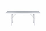 Gartentisch Lumari - rechteckiger weiß-grauer Esstisch