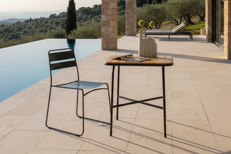 Gartentisch Lyon - Beistelltisch mit Akazienholz-Platte