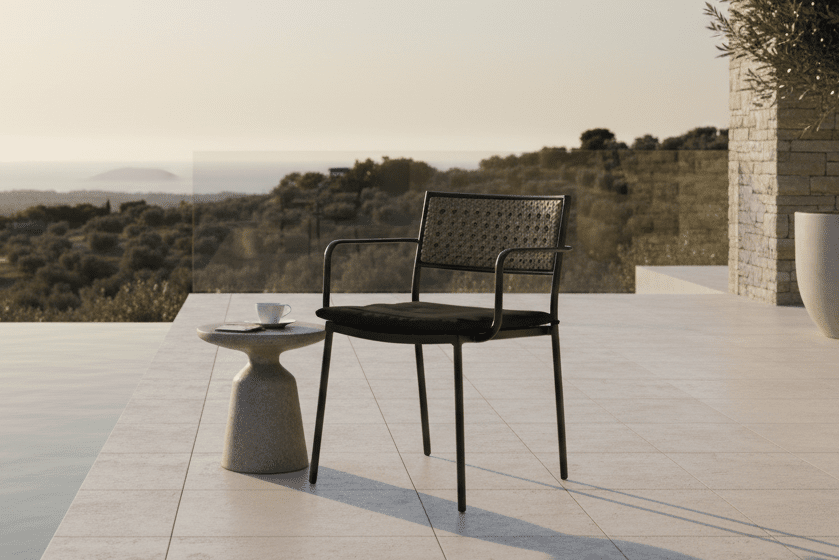 Set of 4 - Garden Chair Marave made of Rattan including Cushion