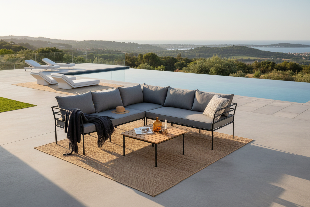 Garden Lounge Set Felicita – Corner Sofa with 4 Seats and Coffee Table