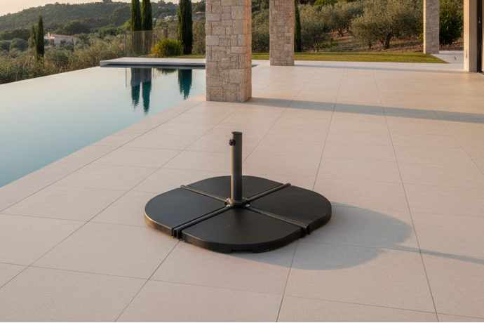 Umbrella Stand Lars - 2 Elements in the Color Black