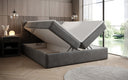 Lux velvet box spring bed with storage