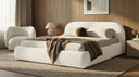 Designer Upholstered Bed Luma in Bouclé with Storage