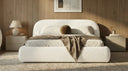 Designer Upholstered Bed Luma in Bouclé with Storage