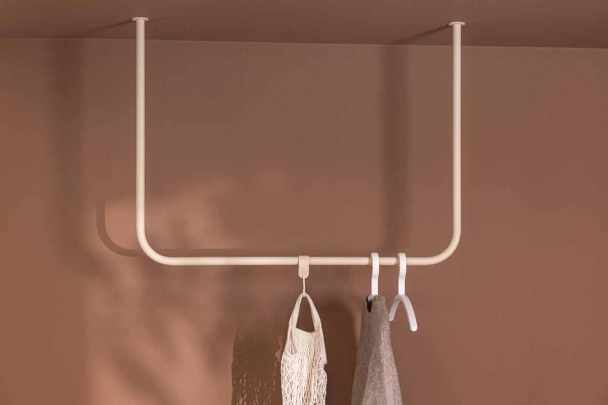 Wardrobe/Clothes Rail Enio – Rounded Design with Ceiling Mounting