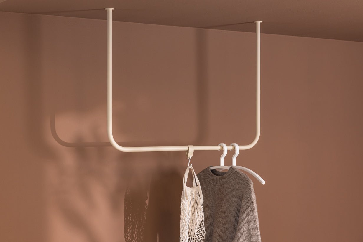 Wardrobe/Clothes Rail Enio – Rounded Design with Ceiling Mounting