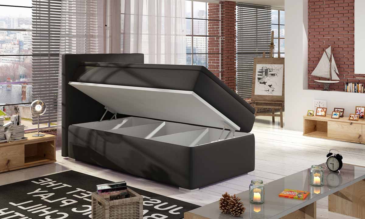 Relio Box Spring Bed 90x200 with Storage