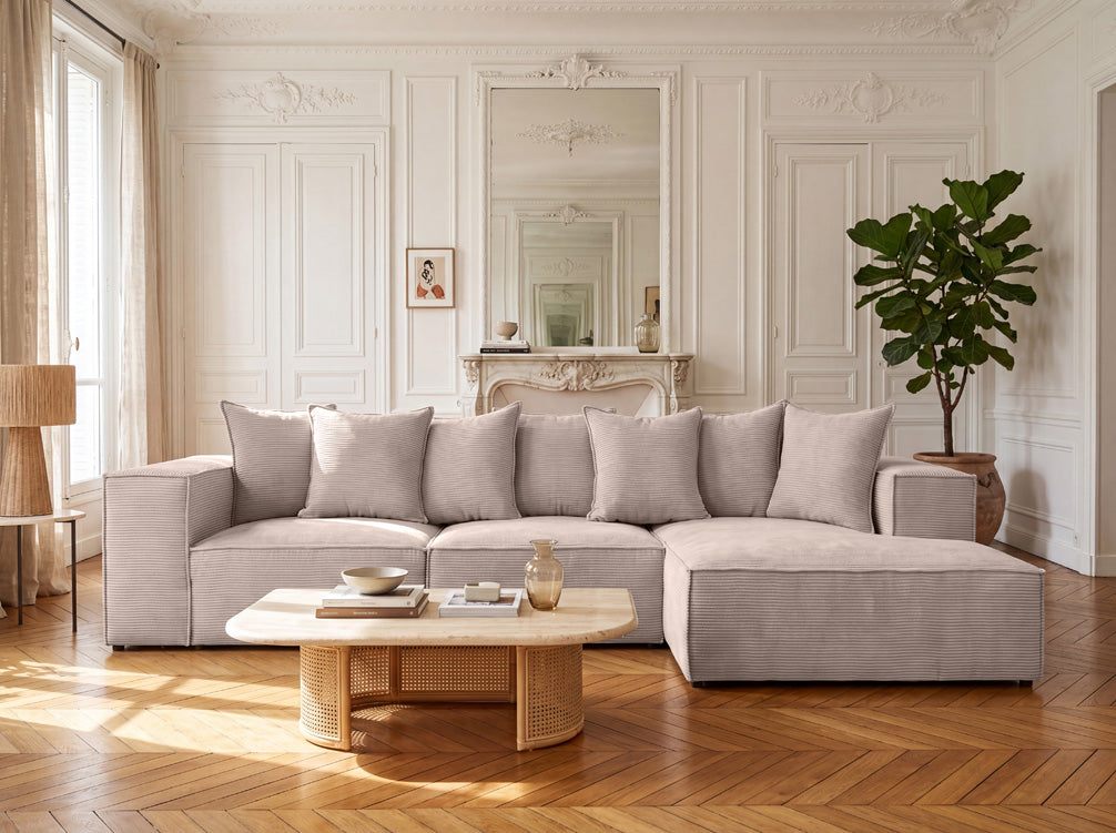 Designer Sofa Largo L in Corduroy
