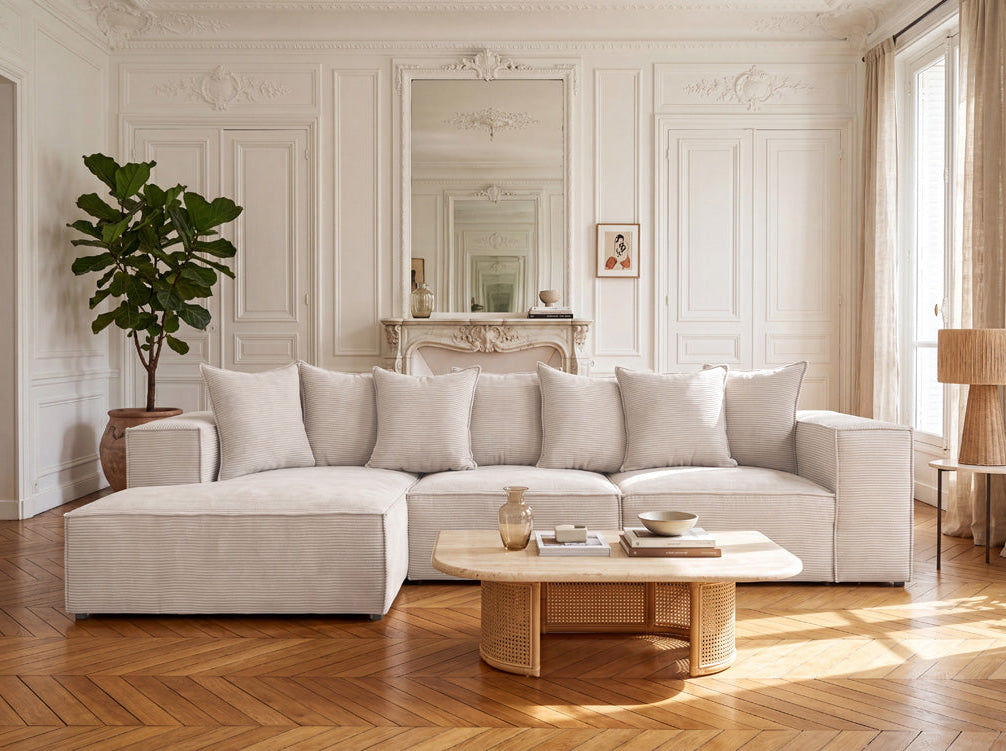 Designer Sofa Largo L in Corduroy