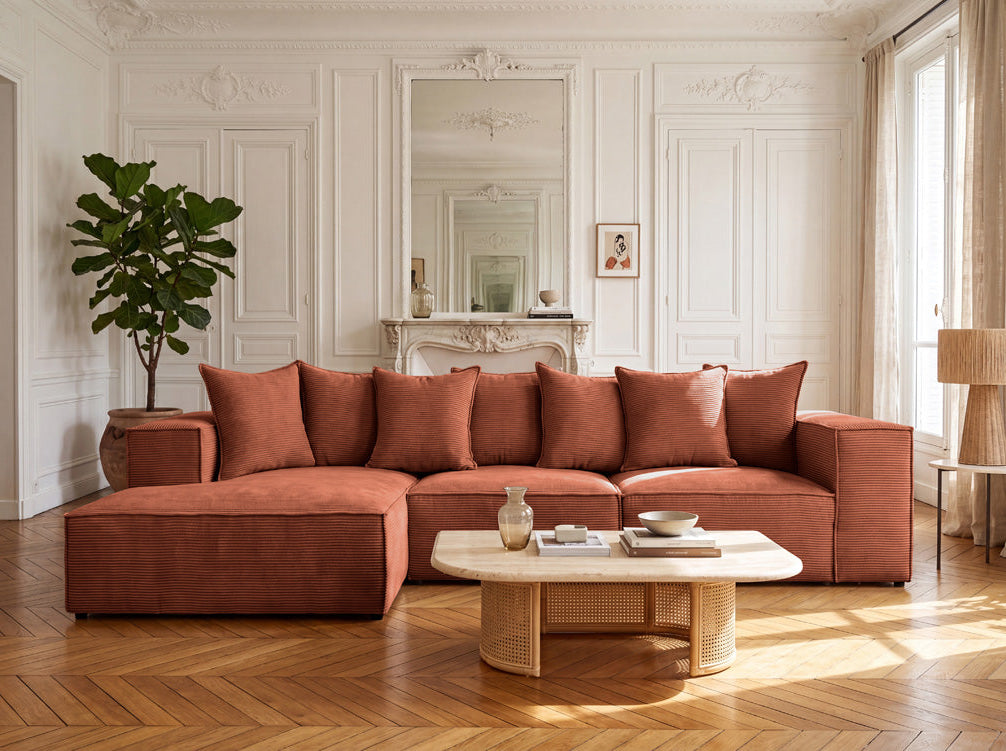 Designer Sofa Largo L in Corduroy