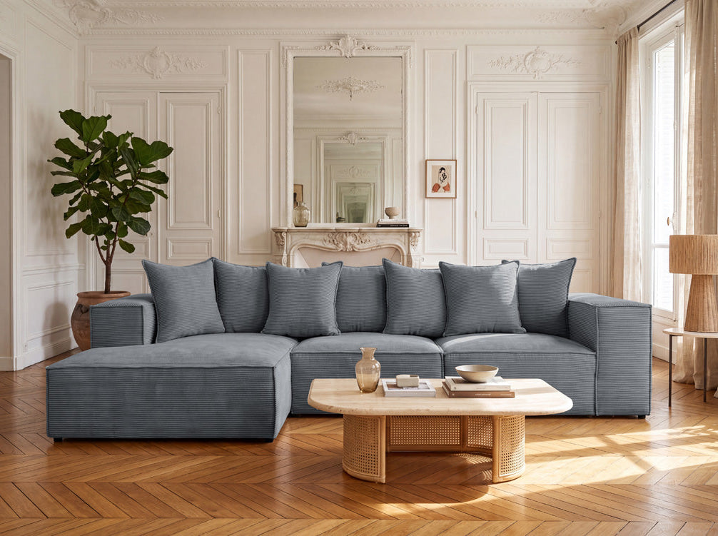 Designer Sofa Largo L in Corduroy