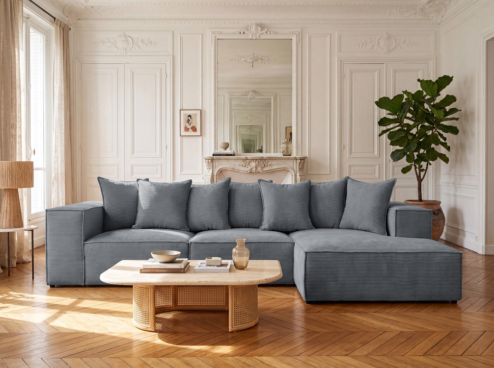 Designer Sofa Largo L in Corduroy