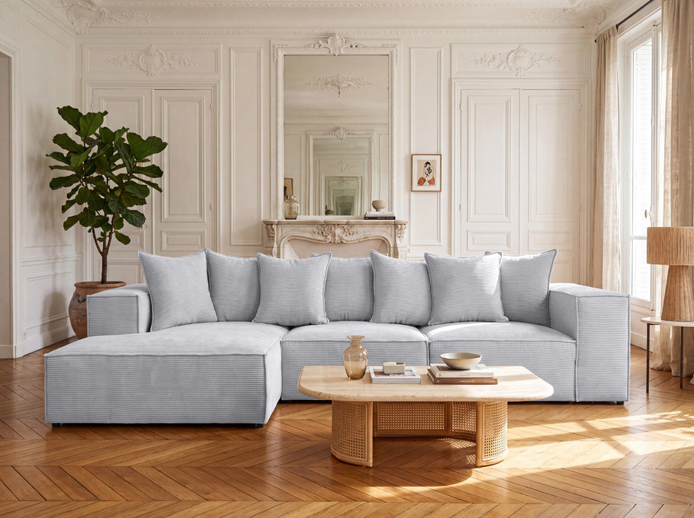 Designer Sofa Largo L in Corduroy