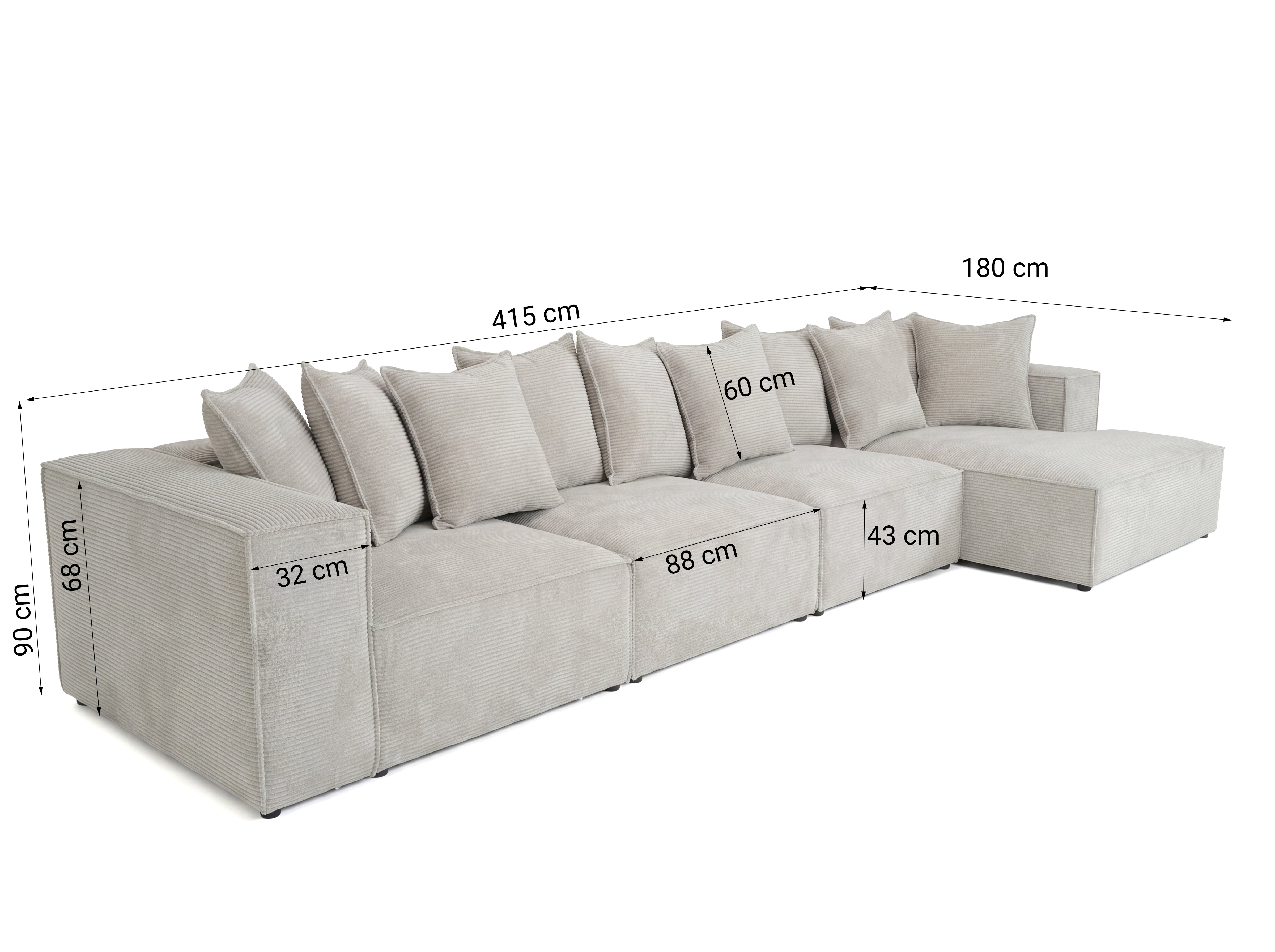 Designer Sofa Largo L Maxi in Cord