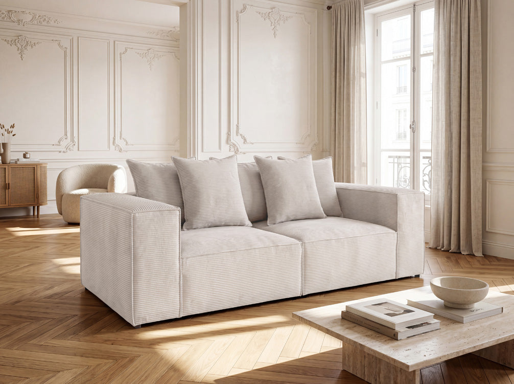 Designer 3-seater sofa Largo in Corduroy