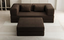 Lazy Spar-Set: 3-Sitzer + Hocker in Bouclé
