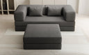 Lazy Spar-Set: 3-Sitzer + Hocker in Bouclé