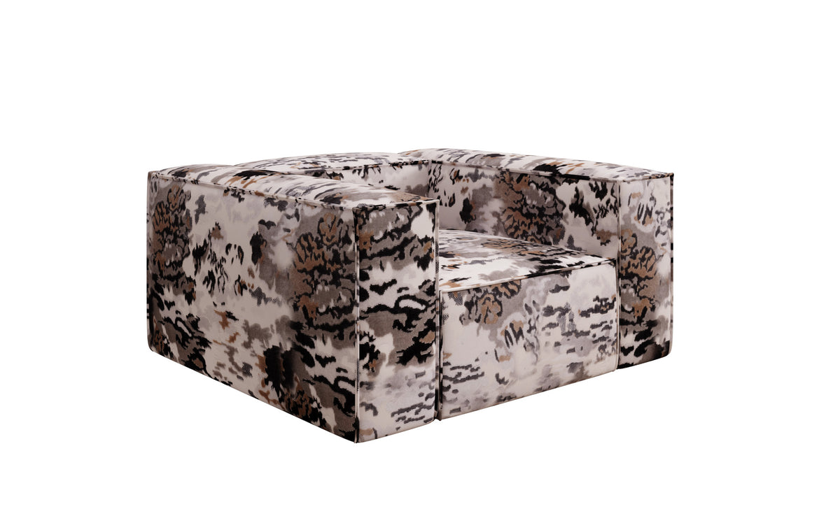 Designer sofa armchair Lesley - jacquard with watercolor pattern