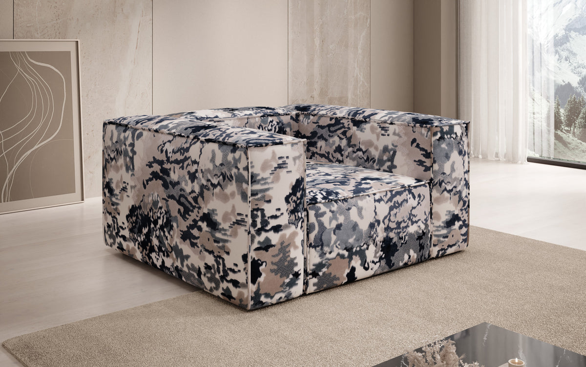 Designer sofa armchair Lesley - jacquard with watercolor pattern